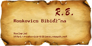 Roskovics Bibiána névjegykártya